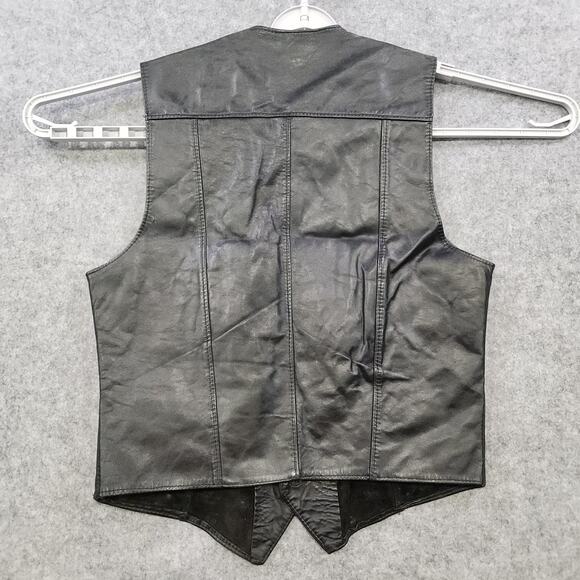 VTG MR Bick Genuine Leather Vest Mens 40 Black Biker Motorcycle USA Made Jacket - Picture 9 of 10